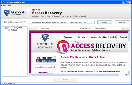 Recover and Restore corrupt Access Database with Access Database Recovery Software